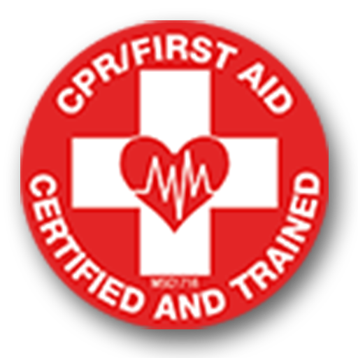 CPR and First Aid Certified and Trained badge